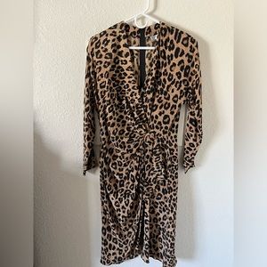90’s style 100% silk Leopard print dress